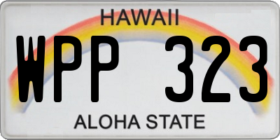 HI license plate WPP323