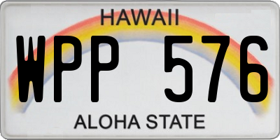 HI license plate WPP576