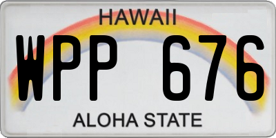 HI license plate WPP676
