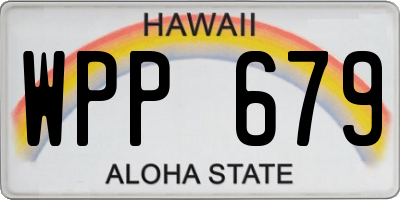HI license plate WPP679