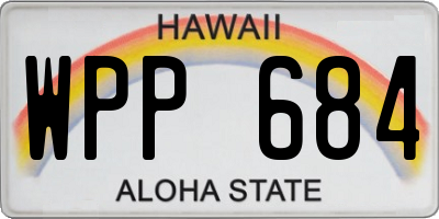 HI license plate WPP684