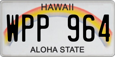 HI license plate WPP964