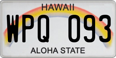 HI license plate WPQ093