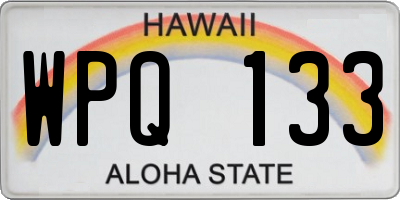 HI license plate WPQ133