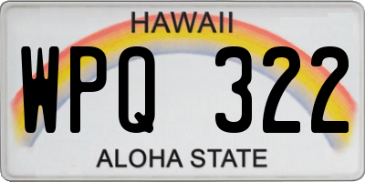 HI license plate WPQ322