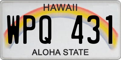 HI license plate WPQ431