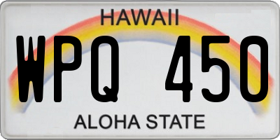 HI license plate WPQ450
