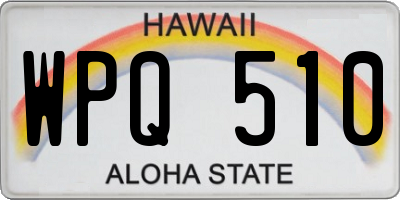 HI license plate WPQ510