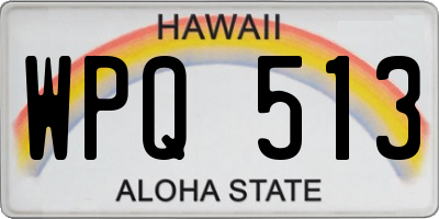 HI license plate WPQ513