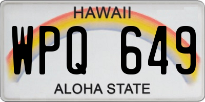 HI license plate WPQ649