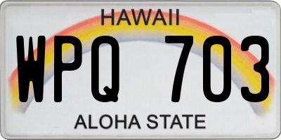 HI license plate WPQ703