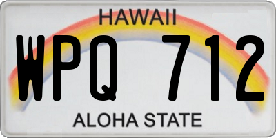 HI license plate WPQ712