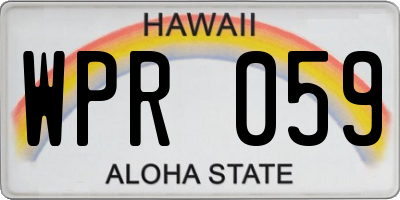 HI license plate WPR059