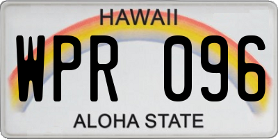 HI license plate WPR096