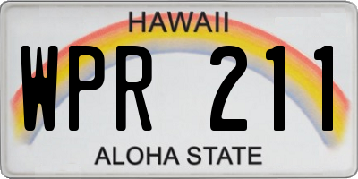 HI license plate WPR211