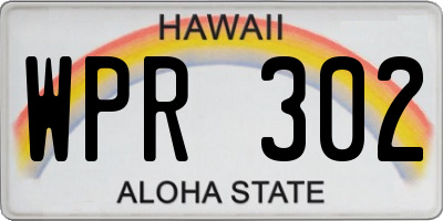 HI license plate WPR302