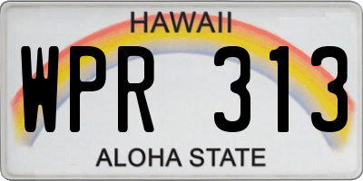 HI license plate WPR313