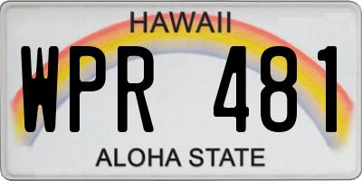 HI license plate WPR481