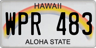 HI license plate WPR483