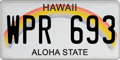 HI license plate WPR693