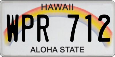 HI license plate WPR712