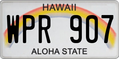 HI license plate WPR907
