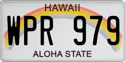 HI license plate WPR979