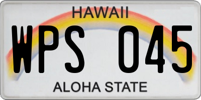 HI license plate WPS045