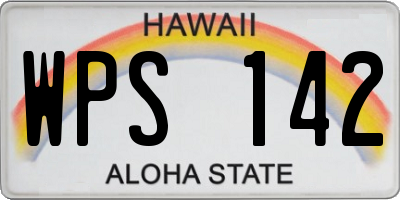 HI license plate WPS142
