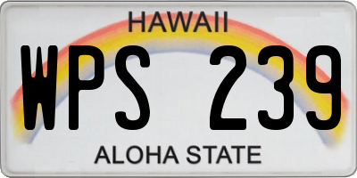 HI license plate WPS239