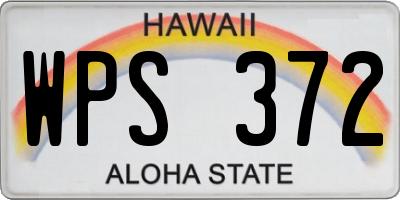 HI license plate WPS372