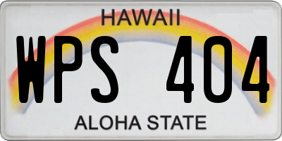 HI license plate WPS404