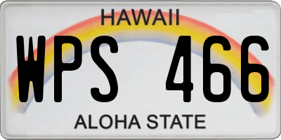 HI license plate WPS466