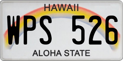 HI license plate WPS526