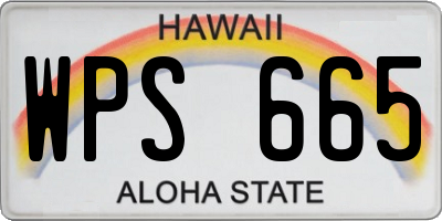 HI license plate WPS665