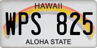 HI license plate WPS825