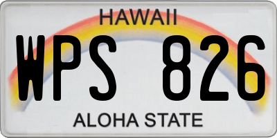 HI license plate WPS826