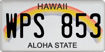 HI license plate WPS853