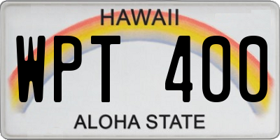 HI license plate WPT400