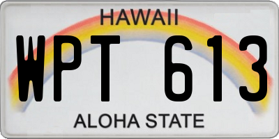 HI license plate WPT613