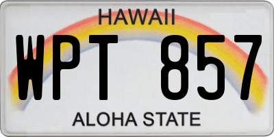 HI license plate WPT857