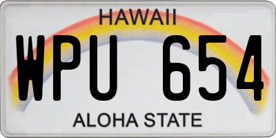 HI license plate WPU654