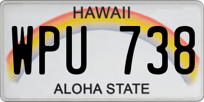 HI license plate WPU738
