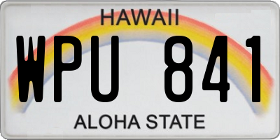 HI license plate WPU841