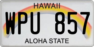 HI license plate WPU857