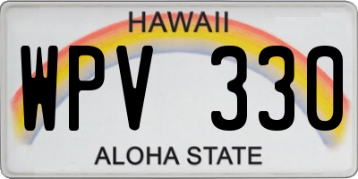 HI license plate WPV330