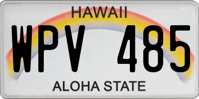 HI license plate WPV485