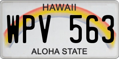 HI license plate WPV563