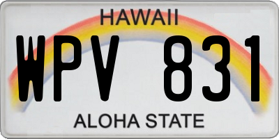 HI license plate WPV831