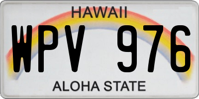 HI license plate WPV976